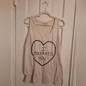 Black Matter White Tank Top with Heart Design